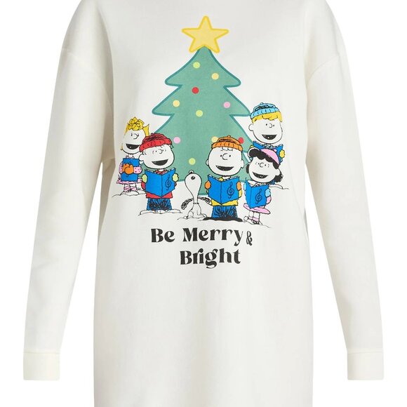 Grayson Christmas Social Peanuts Sleep Dress and Cozy Headband 2-piece Set 2XL - Picture 3 of 4